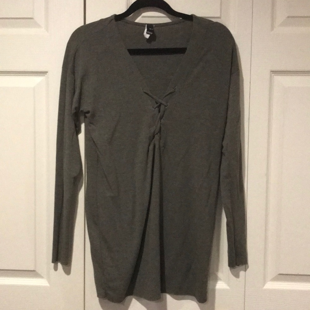 Green long sweater